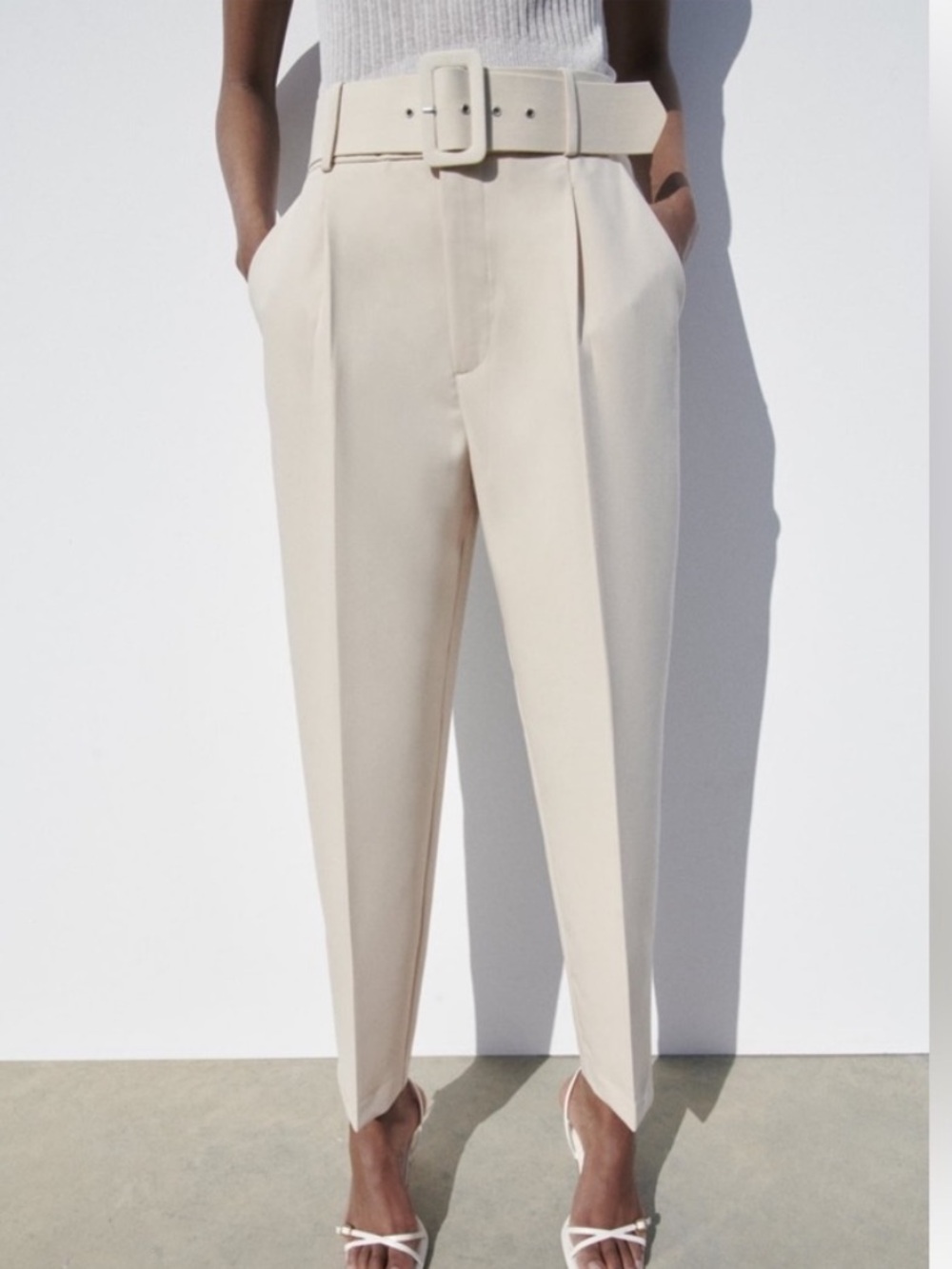 Bundle: Zara high waisted trousers black, navy, ecru, grey - Picture 5 of 7